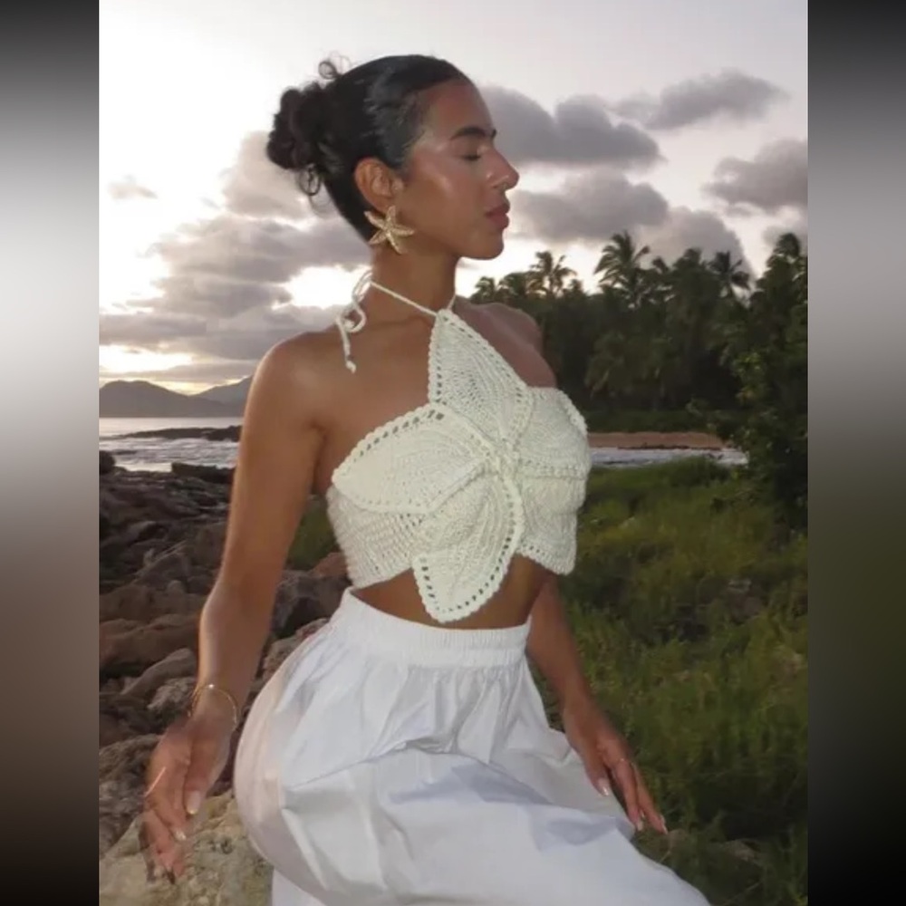 Crochet floral top